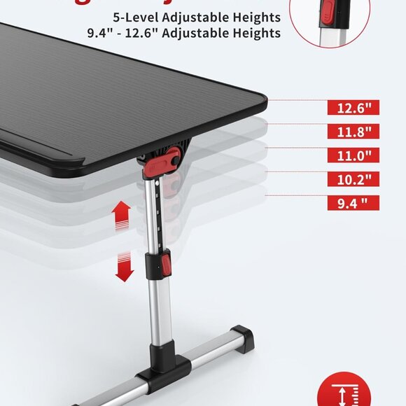 Laptop Desk Table, Adjustable Laptop Stand, Portable Lap Desks with Foldable Leg - Picture 3 of 6